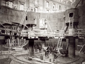 Construction of the Metro in Paris, 18th January 1907